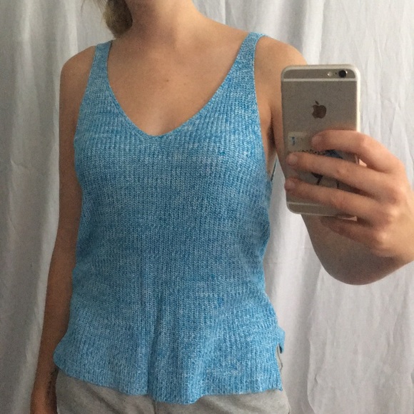 Knit blue tank NWOT - Picture 2 of 2